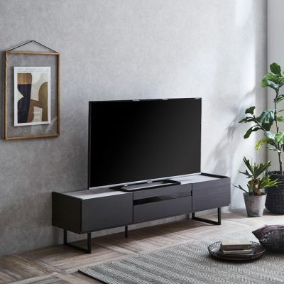 【設置無料】幅149cm テレビ台 日本製 55インチ対応 収納付き フラップ扉 引き出し 木目調 セラミック調 大理石調 脚付き テレビボード ローボード おしゃれ モダン リビング グレー ブラック 黒 ルンバブル