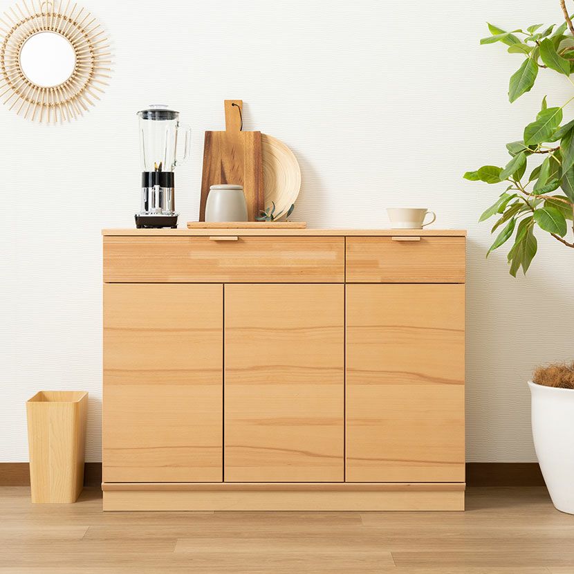 設置無料】カリモク 幅70cm リビングキャビネット 日本製 木製 天然木  