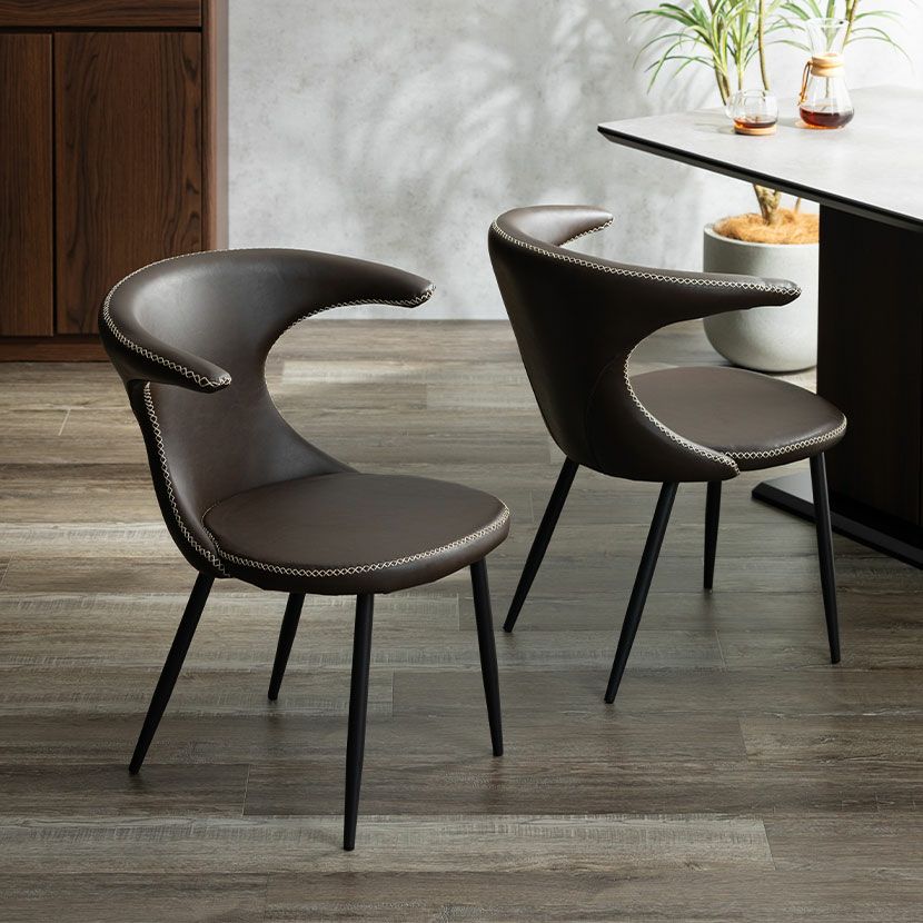 2脚セット】ダイニングチェア 合皮 PVCレザー 肘付き アイアン脚 椅子 食卓椅子 リビング椅子 おしゃれ シンプル ヴィンテージ風 ダイニング  リビング ブラウン | 暮らしのデザイン 肘掛け付き PU革 回転式 肘掛け椅子 レトログレー1 木製 チェア 北欧 肘掛け付きタイプ 回転椅子 (回転モデル+ベージュホワイ