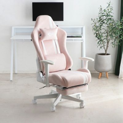 ゲーミングチェア 可動肘付き ヘッドレスト付き ランバーサポート 足 