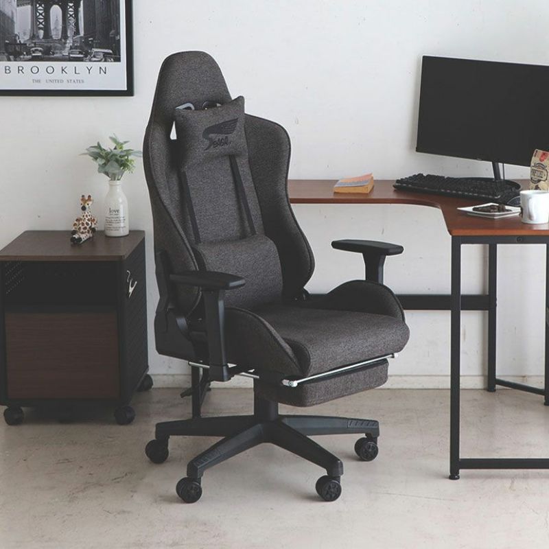 ゲーミングチェア 可動肘付き ヘッドレスト付き フットレスト