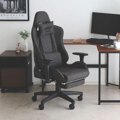 ゲーミングチェア 可動肘付き ヘッドレスト付き フットレスト付き ランバーサポート リクライニング 椅子 ワークチェア デスクチェア おしゃれ グレー ブルー 青