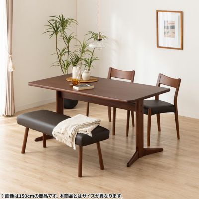 【設置無料】4人用 ダイニングテーブルセット(2本脚) 4点 シンプルスタンダード 木製 テーブル 肘なし ダイニングチェア ダイニングベンチ おしゃれ 北欧 (幅130cm 食卓テーブル×1 食卓椅子×2 ベンチ×1)
