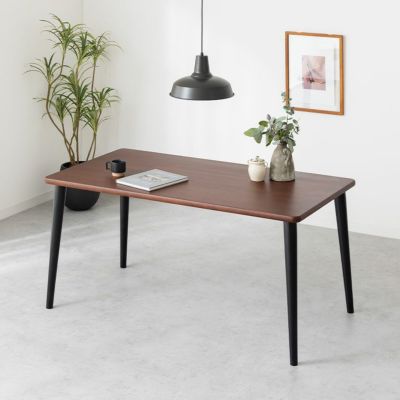 幅150cm 木製 ダイニングテーブル 4本脚 シンプルスタンダード 天然木 テーブル 長方形 ラバーウッド 4人用 食卓テーブル おしゃれ 北欧 ナチュラル ブラウン