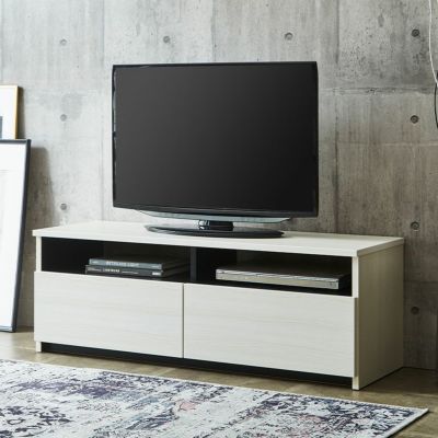 幅120cm 木目調 テレビ台 日本製 引き出付き 収納 ローボード テレビラック ロータイプ テレビボード おしゃれ ウッディモダン リビング 白 ホワイト ブラウン 完成品