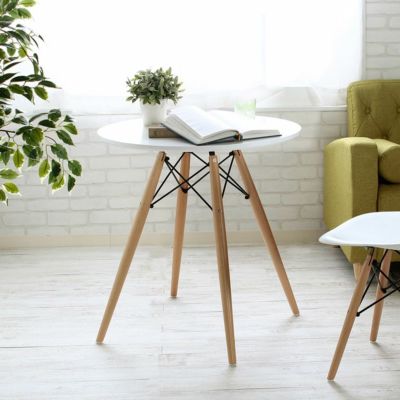 幅70cm ダイニングテーブル 円形 木脚 食卓テーブル 2人用 カフェテーブル ラウンドテーブル 丸テーブル おしゃれ シンプル モダン 白 黒 ホワイト ブラック