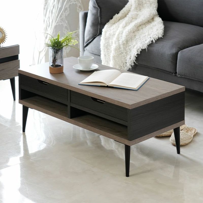 センターテーブル ローテーブル 収納付き 収納棚 おしゃれスチール脚