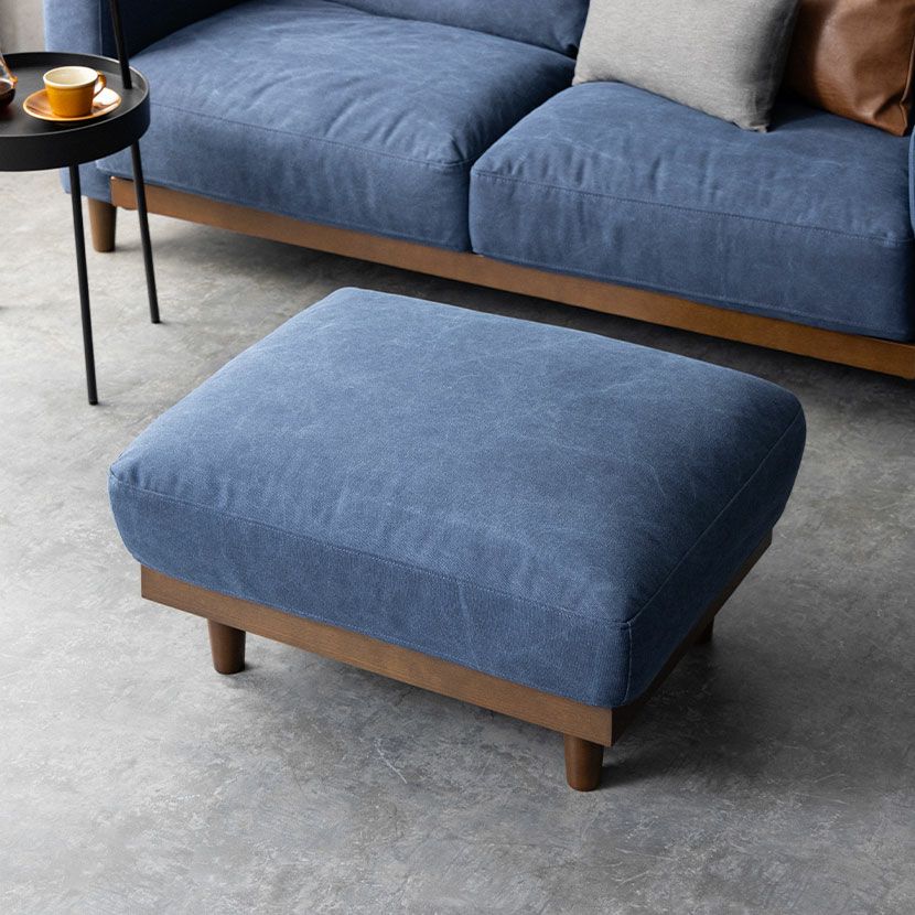 幅75cm オットマン ienowa マリエッタ 帆布 ファブリック 足置き