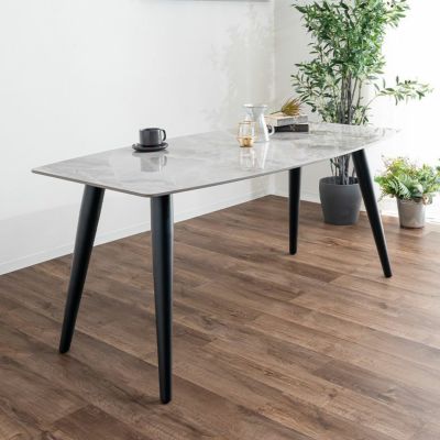 【設置無料】幅160cm ダイニングテーブル セラミック スチール脚 耐熱 大理石調 テーブル モダン 4人 食卓テーブル おしゃれ シンプル セラミックテーブル 白 ホワイト グレー