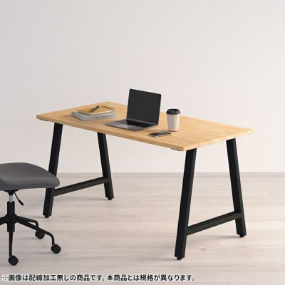 幅100～140cm サイズオーダーデスク Sizeno(シゼノ) パソコンデスク ラバーウッド 集成材 木製 A字脚 スチール脚 天然木 パソコンデスク 切り欠き オフィスデスク テレワークデスク 勉強机 おしゃれ 北欧モダン 書斎
