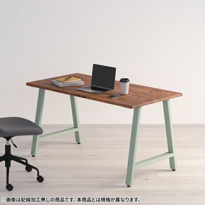 幅100～140cm サイズオーダーデスク Sizeno(シゼノ) パソコンデスク ウォールナット 集成材 木製 A字脚 スチール脚 天然木 パソコンデスク 切り欠き オフィスデスク テレワークデスク 勉強机 おしゃれ ウッディモダ