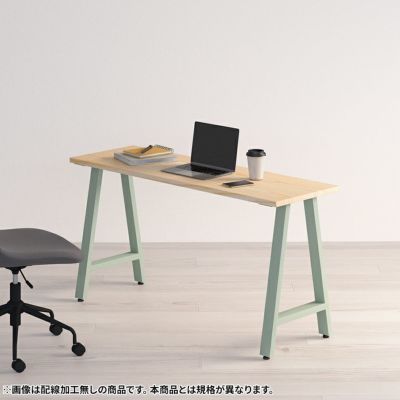 幅100～140cm サイズオーダーデスク Sizeno(シゼノ) パソコンデスク ホワイトアッシュ 無垢材 木製 A字脚 スチール脚 天然木 パソコンデスク 切り欠き オフィスデスク テレワークデスク 勉強机 おしゃれ 北欧モダン 