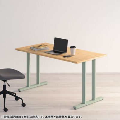 幅100～140cm サイズオーダーデスク Sizeno(シゼノ) パソコンデスク ラバーウッド 集成材 木製 T字脚 スチール脚 天然木 パソコンデスク 切り欠き オフィスデスク テレワークデスク 勉強机 おしゃれ 北欧モダン 書斎