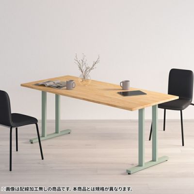 幅141～180cm サイズオーダーデスク Sizeno(シゼノ) パソコンデスク ラバーウッド 集成材 木製 T字脚 スチール脚 天然木 パソコンデスク 切り欠き オフィスデスク テレワークデスク 勉強机 おしゃれ 北欧モダン 書斎