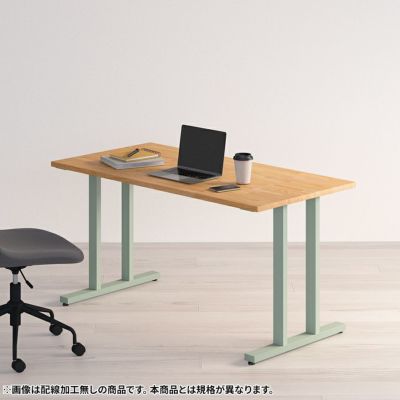 幅100~140cm サイズオーダーデスク Sizeno(シゼノ) パソコンデスク タモ 集成材 木製 T字脚 スチール脚 天然木 パソコンデスク 切り欠き オフィスデスク テレワークデスク 勉強机 おしゃれ ウッディモダン 書斎 ブ