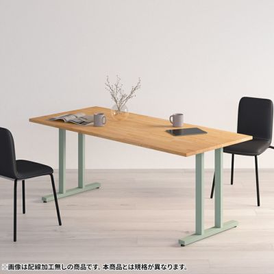 幅141～180cm サイズオーダーデスク Sizeno(シゼノ) パソコンデスク タモ 集成材 木製 T字脚 スチール脚 天然木 パソコンデスク 切り欠き オフィスデスク テレワークデスク 勉強机 おしゃれ ウッディモダン 書斎 ブ