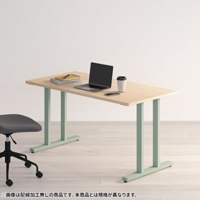 幅100～140cm サイズオーダーデスク Sizeno(シゼノ) パソコンデスク ハードメープル 無垢材 木製 T字脚 スチール脚 天然木 パソコンデスク 切り欠き オフィスデスク テレワークデスク 勉強机 おしゃれ 北欧モダン 書