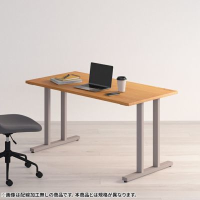 幅100～140cm サイズオーダーデスク Sizeno(シゼノ) パソコンデスク ホワイトオーク 無垢材 木製 T字脚 スチール脚 天然木 パソコンデスク 切り欠き オフィスデスク テレワークデスク 勉強机 おしゃれ ウッディモダ