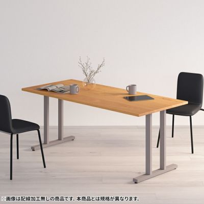 幅141～180cm サイズオーダーデスク Sizeno(シゼノ) パソコンデスク ホワイトオーク 無垢材 木製 T字脚 スチール脚 天然木 パソコンデスク 切り欠き オフィスデスク テレワークデスク 勉強机 おしゃれ ウッディモダ