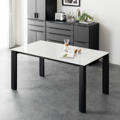 【設置無料】幅150cm セラミック ダイニングテーブル スチール脚 テーブル モダン 長方形 4人 食卓テーブル セラミックテーブル おしゃれ シンプル グレー ホワイト 白
