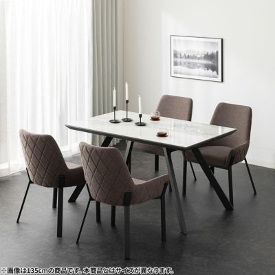 【設置無料】4人用 ダイニングテーブルセット 5点 セラミックテーブル 4本脚 肘付き ダイニングチェア モダン おしゃれ (幅165cm 食卓テーブル×1 食卓椅子×4)