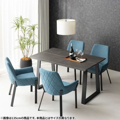 【設置無料】4人用 ダイニングテーブルセット 5点 セラミックテーブル 2本脚 肘付き ダイニングチェア モダン おしゃれ (幅165cm 食卓テーブル×1 食卓椅子×4)