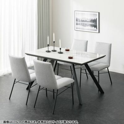 【設置無料】4人用 ダイニングテーブルセット 5点 ベルデ セラミックテーブル 4本脚 ファブリック ダイニングチェア モダン おしゃれ (幅165cm 食卓テーブル×1 食卓椅子×4)