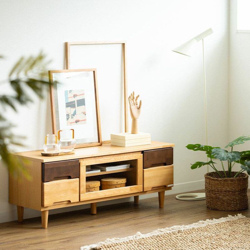 幅117cm 木製 テレビ台 Nクレソン 引き出し付き ガラス扉 収納