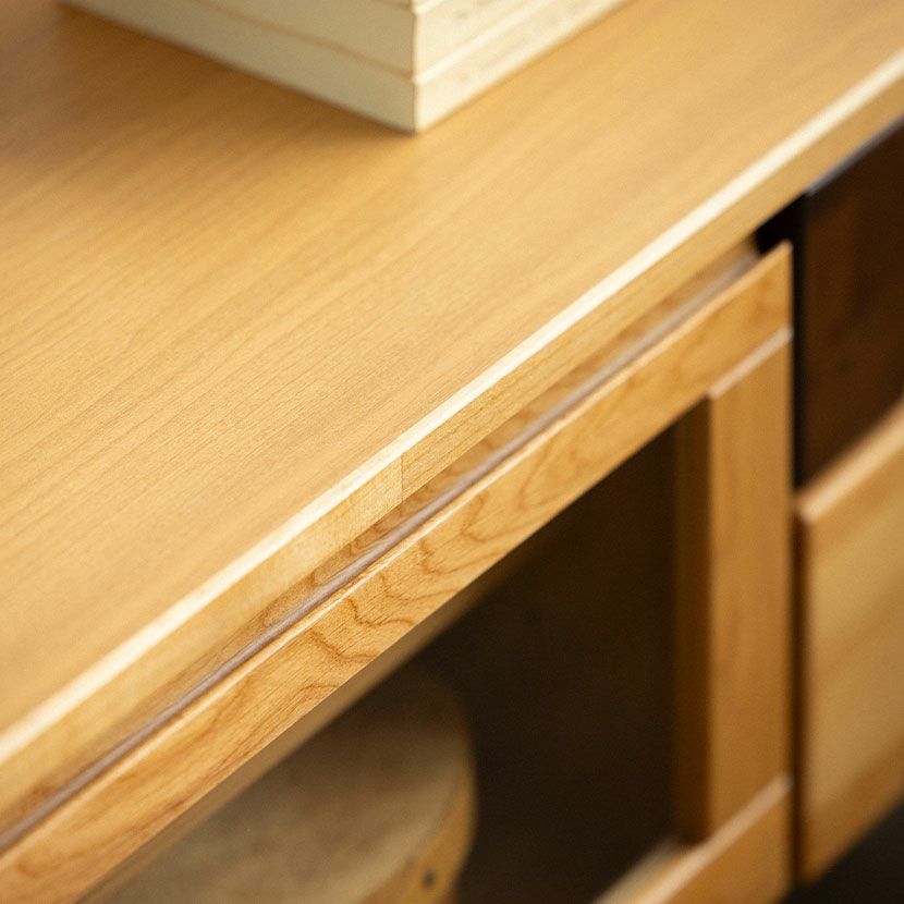 幅117cm 木製 テレビ台 Nクレソン 引き出し付き ガラス扉 収納