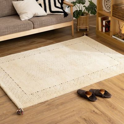 130×190cm ギャッベラグ DESERT 手織り 天然素材 コットン ウール ラグ ギャベ 長方形 カーペット 床暖房対応 ホットカーペット対応 絨毯 おしゃれ ナチュラル