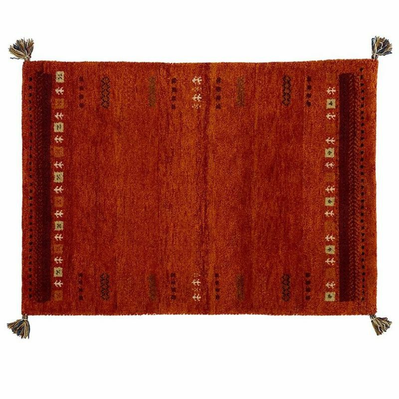 90×130cm ギャッベラグ SUNSET 手織り 天然素材 コットン ウール ラグ ギャベ 長方形 カーペット 床暖房対応 ホットカーペット対応 絨毯 おしゃれ 赤 レッド｜¥22,546の動画