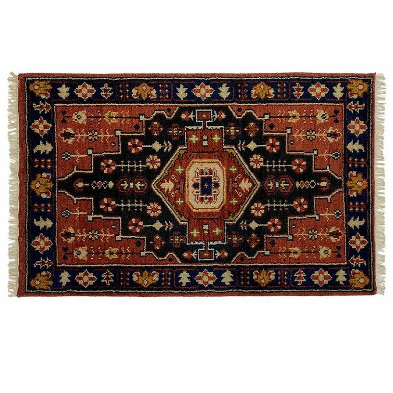 130×190cm トライバルラグ MADRAS 手織り 天然素材 コットン ウール ラグ 幾何学 トライバル 長方形 カーペット 床暖房対応 ホットカーペット対応 絨毯 おしゃれ｜¥40,728の動画