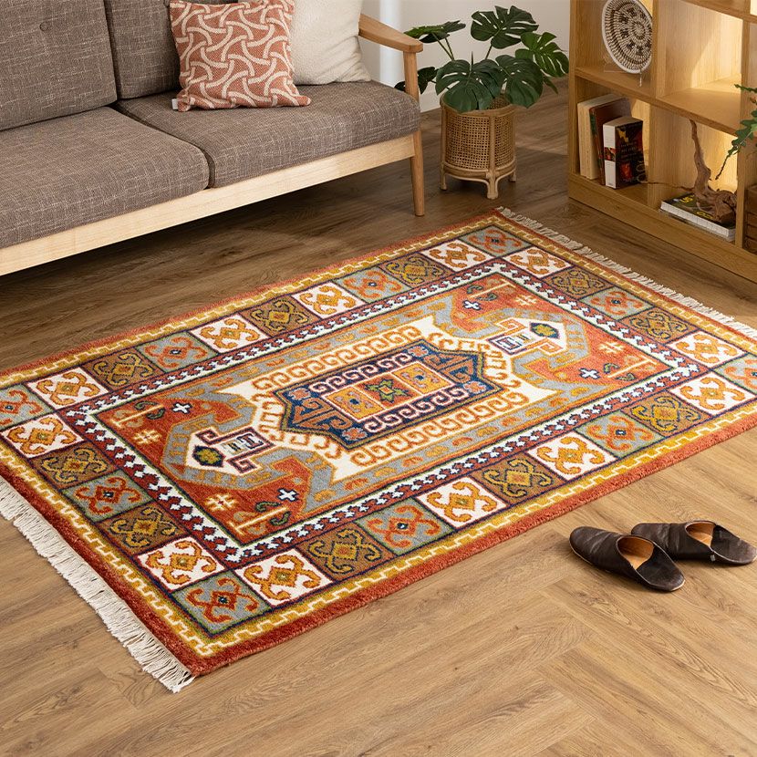 130×190cm トライバルラグ FLAG 手織り 天然素材 コットン ウール ラグ 幾何学 トライバル 長方形 カーペット 床暖房対応 ホットカーペット対応 絨毯 おしゃれ｜¥40,728の動画