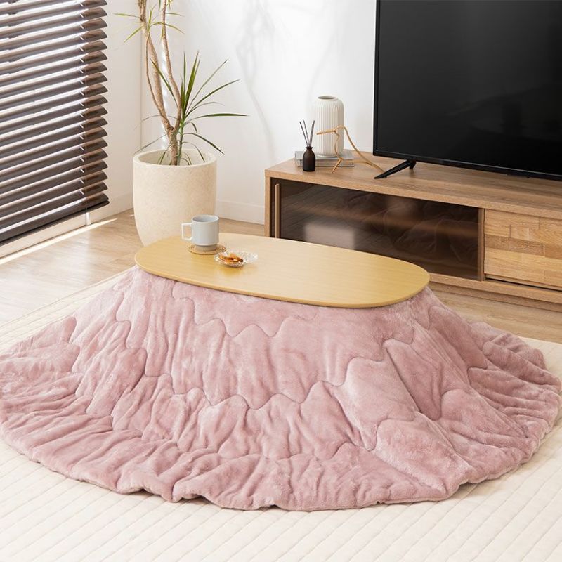 家具調 こたつセット 楕円 ナチュラル 2点 石英管ヒーター 折りたたみ