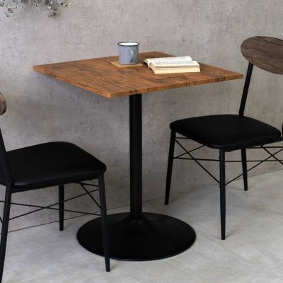 幅60cm ダイニングテーブル 木目 正方形 テーブル スチール脚 ウッディモダン カフェテーブル 小さめ 2人用 食卓テーブル おしゃれ シンプル ブラウン ホワイト 白