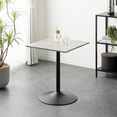 幅60cm ダイニングテーブル 大理石調 正方形 テーブル スチール脚 シンプル モダン カフェテーブル 小さめ 2人用 食卓テーブル おしゃれ 石目調 マーブル柄 グレー 黒 白