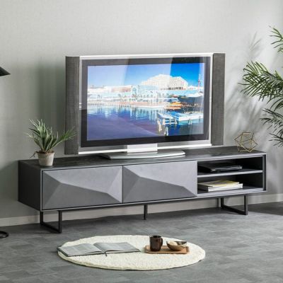 幅180cm テレビボード セラミック天板 石目調 大理石調 スチール脚付き 引き出し付き 収納 ローボード モダン ロータイプ テレビ台 おしゃれ 完成品 ルンバブル