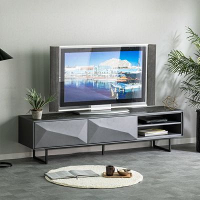 幅180cm テレビボード セラミック天板 石目調 大理石調 スチール脚付き 引き出し付き 収納 ローボード モダン ロータイプ テレビ台 おしゃれ 完成品 ルンバブル