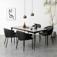 【設置無料】4人用 セラミック ダイニングテーブルセット 5点 ORV コンセント付き セラミックテーブル モダン ダイニングチェア おしゃれ (幅150cm 食卓テーブル×1 食卓椅子×4)｜¥122,728の動画