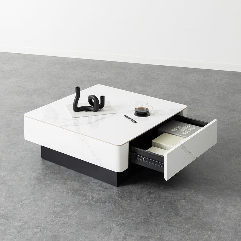 【設置無料】幅75cm セラミック ローテーブル ORV 収納 引き出し付き 正方形 センターテーブル シンプル モダン リビングテーブル おしゃれ 白 ホワイト グレー 完成品｜¥48,091の動画