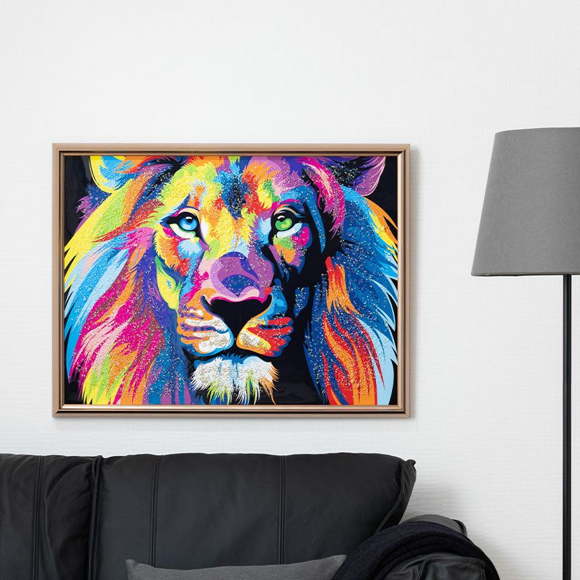 幅86cm クリスタルアート インテリア雑貨 ライオン 動物 アートパネル 壁掛けアート フレーム付き 壁飾り おしゃれ キラキラ カラフル リビング 玄関 完成品｜¥19,900の動画