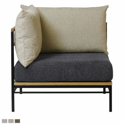 ADRS(アドレス) 幅75cm コーナーソファ カーラ ソファ コーナー システムソファ スチール+ウッド(オーク無垢材) スリムフレーム ファブリック インダストリアル