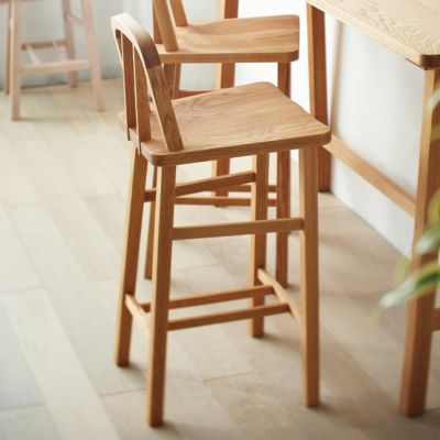 KKEITO(ケイト) ハイチェア 木製 バーチェア カウンターチェア 暮らしを紡ぐ家具 レッドオーク無垢材
