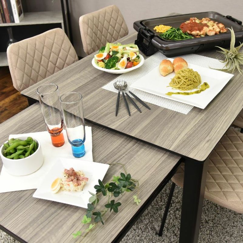格安！美品！ウッド　北欧風　ダイニングセット　伸縮タイプ　イス4客付　4名～6名用　配送対応商品(配送料別)　野中企画 タンスのゲン ダイニングテーブルセット 4人 おしゃれ