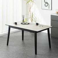 幅140cm コンセント付き ダイニングテーブル FLGA 4本脚 モルタル調 石目調 メラミン 長方形 耐熱 シンプル モダン テーブル 4人 食卓テーブル おしゃれ グレー｜¥32,637の動画