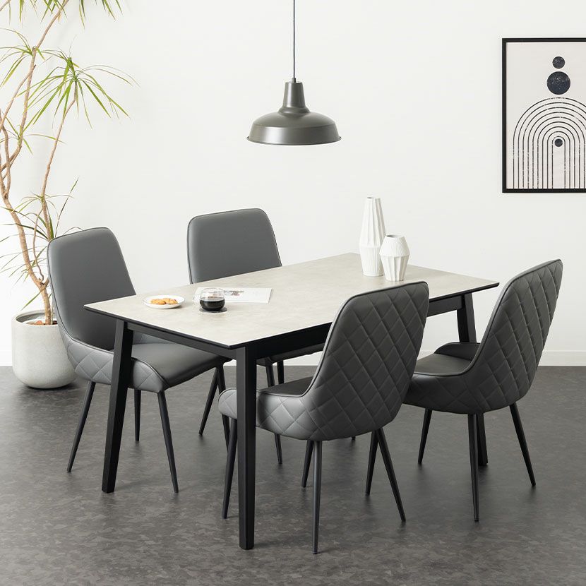 【設置無料】4人用 ダイニングテーブルセット 5点 FLGA コンセント付き メラミン テーブル モダン ダイニングチェア おしゃれ (幅140cm 食卓テーブル×1 食卓椅子×4)｜¥67,182の動画