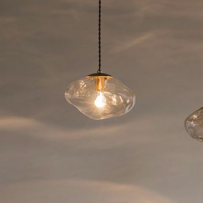 【LED電球付き】1灯 ペンダントライト ネロン ガラス ライト 吊り下げ 照明 インテリア 間接照明 雲モチーフ モダン 天井照明 おしゃれ 韓国インテリア風 リビング