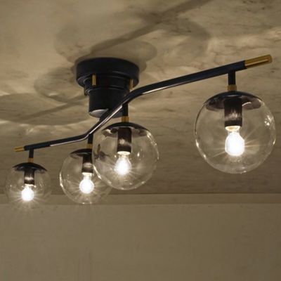 【LED電球付き】4灯 シーリングライト エルー ガラス 照明 インテリア ライト シンプルモダン 天井照明 おしゃれ カフェ風 海外風インテリア リビング ダイニング