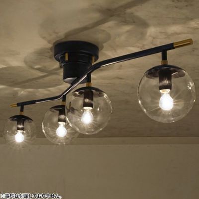 【本体】4灯 シーリングライト エルー ガラス 照明 LED対応 インテリア ライト シンプルモダン 天井照明 おしゃれ カフェ風 海外風インテリア リビング ダイニング