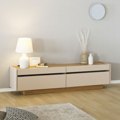 【設置無料】幅180cm テレビボード ヌーボ 木製 引出し付き 収納 配線穴付き ウォールナット ローボード TV台 テレビ台 おしゃれ 北欧 モダン マットカラー グレー ベージュ